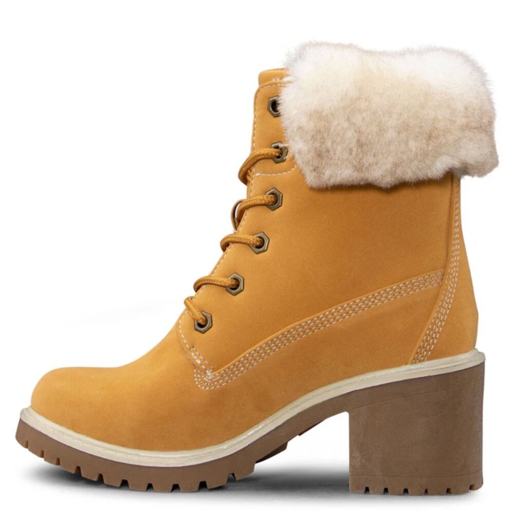 LUGZ WOMENS CLOVE FUR 6 INCH BOOT GOLDEN WHEAT CREAM TAN GUM 9 - Picture 2 of 8
